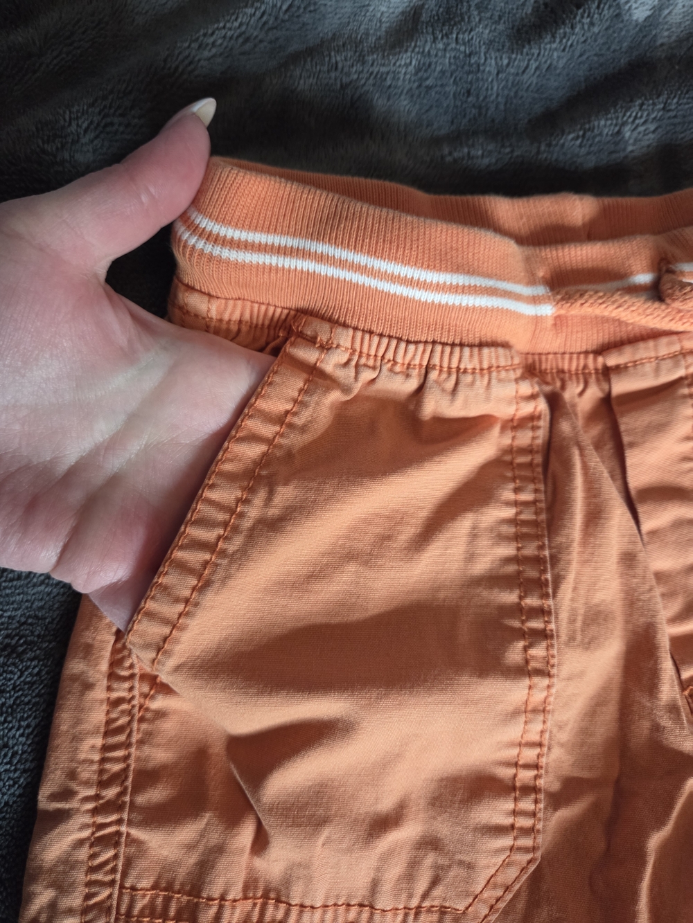 ☀️ 3/$15 Kid's Orange Casual Drawstring Shorts - Picture 3 of 7
